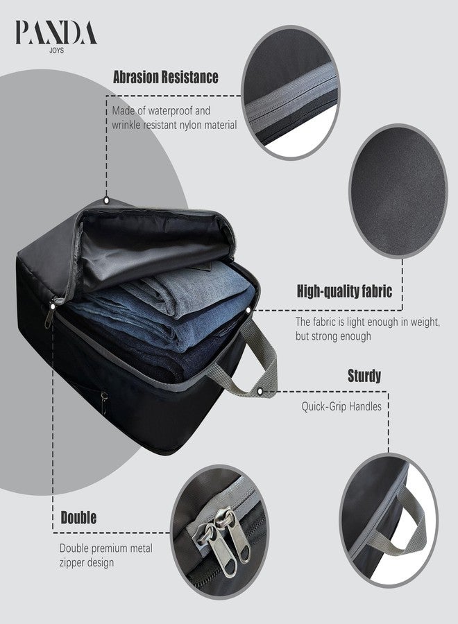 PANDA JOYS 4 Set Compression Packing Cubes Travel - Travel Accessories Expandable Packing Organizers for Carry On - Essentials Luggage Bags - Black - Image 4
